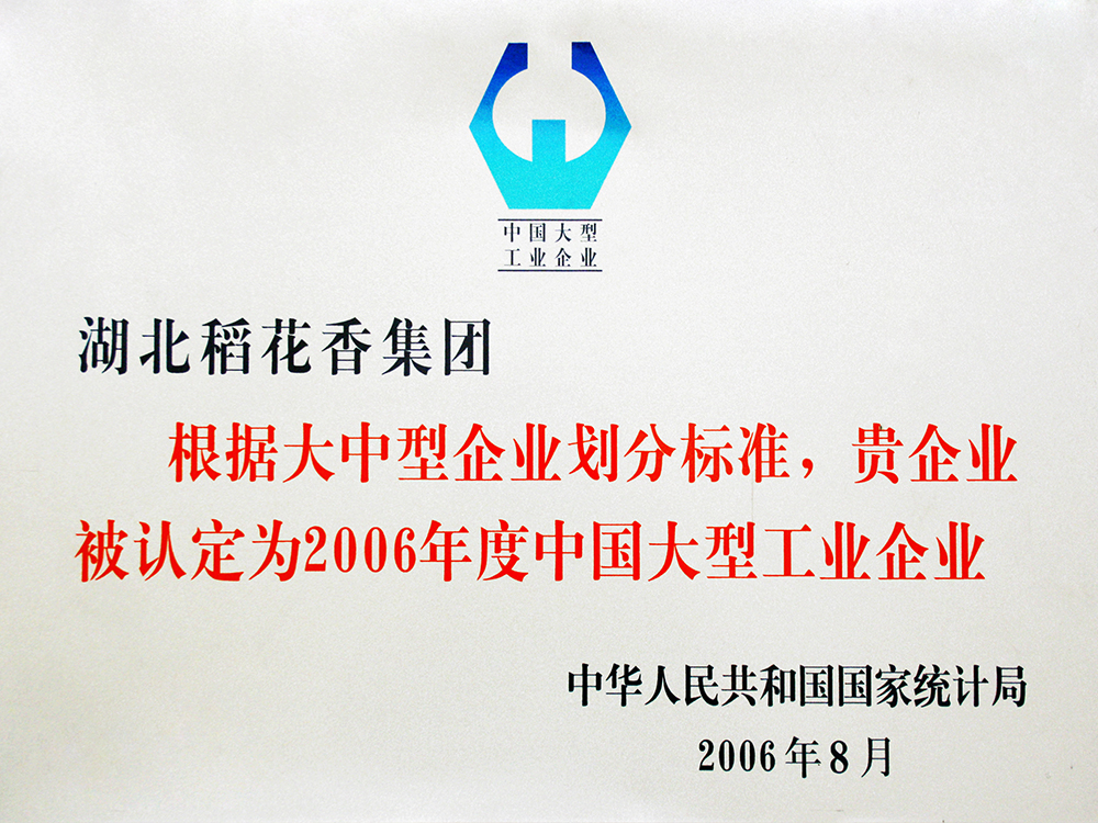 2006年8月，稻花香集團(tuán)被國家統(tǒng)計局認(rèn)定為”中國大型工業(yè)企業(yè)“